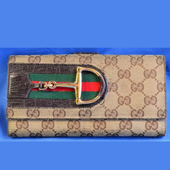 AUTHENTIC GUCCI HORSEBIT WALLET - Picture 1 of 7